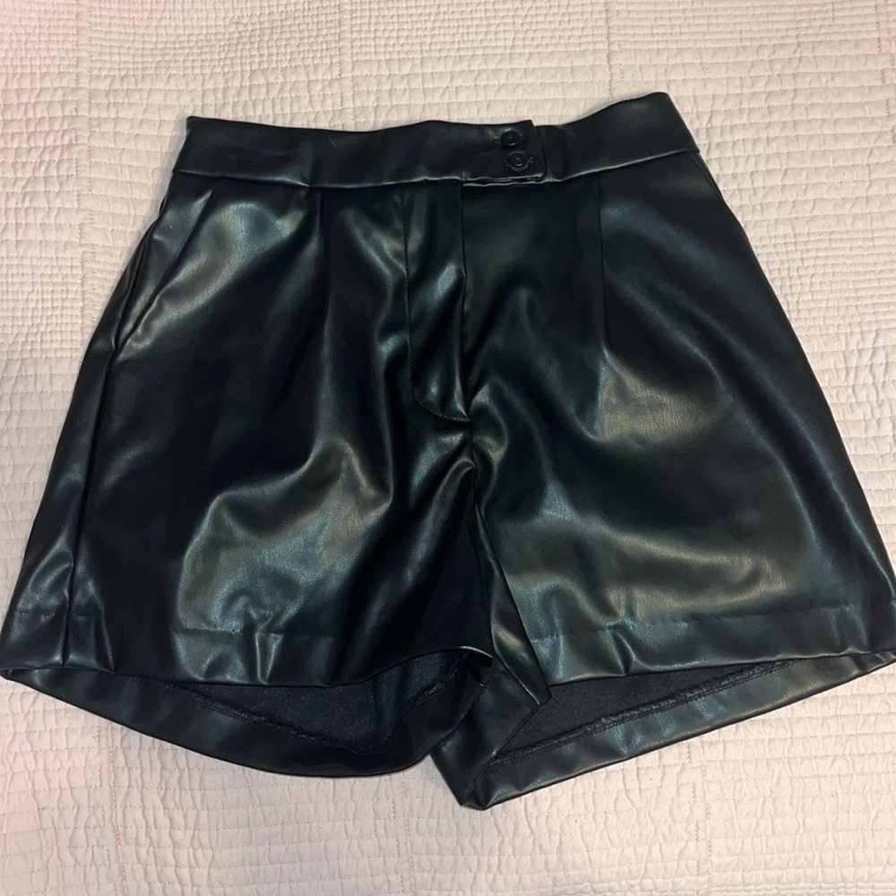 Faux Leather High-Rise Shorts